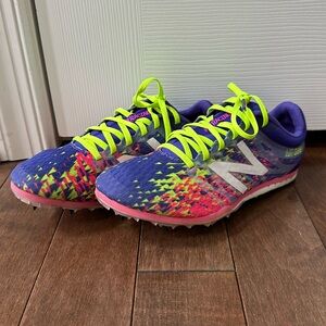 New Balance Womens MD500 Track Field Spikes Purple/Pink/Yello Size 5.5 Womens